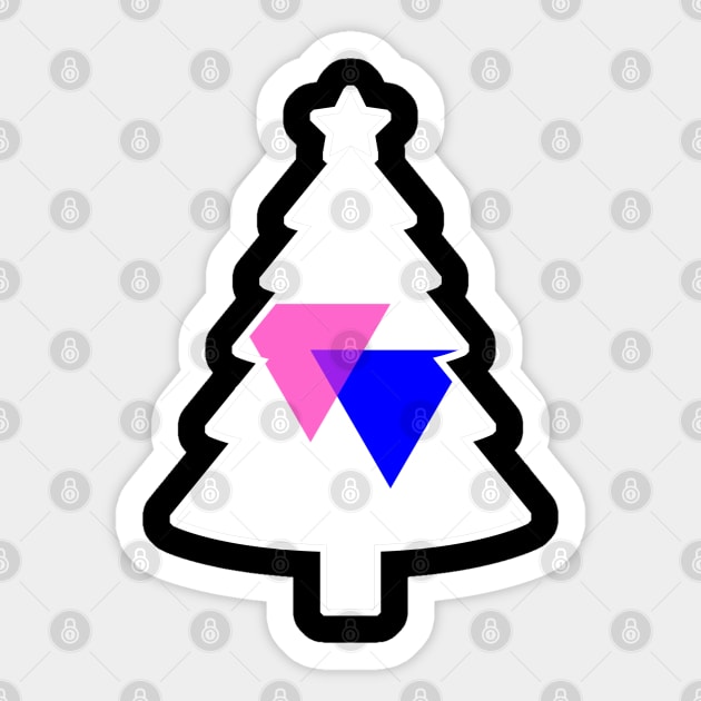 Christmas Tree LGBT Flag Bisexual-Triangles Sticker by aaallsmiles